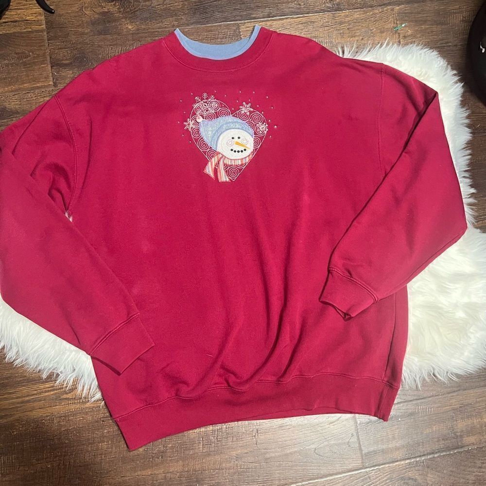 M & C Sportswear Christmas Snowman Sweatshirt Sz XL